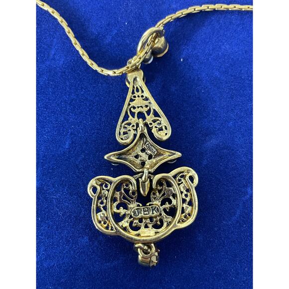 Camrose & Kross Pendant Necklace JBK Gold Tone Jacqueline Kennedy Reproduction - Picture 11 of 11